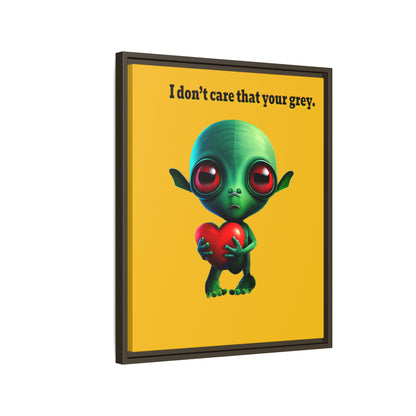 I don't care that your grey - framed canvas art (yellow)