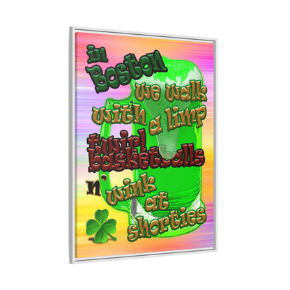 celtics logo - framed canvas art (color blur)