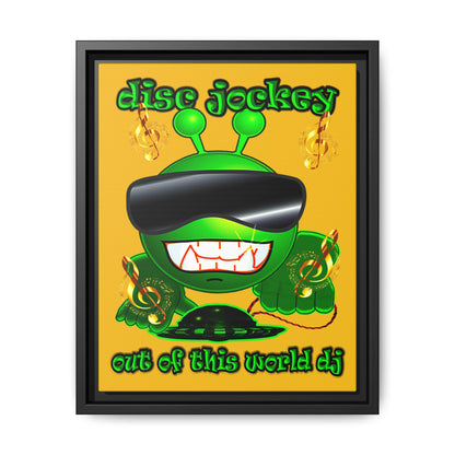 disc jockey - framed canvas art (yellow)