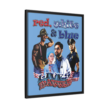 rw&b lives matter - framed canvas art (light blue)