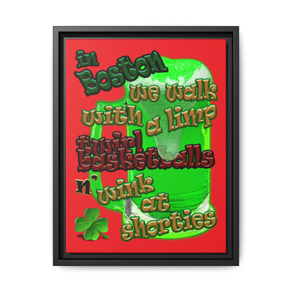 celtics logo - framed canvas art (red)