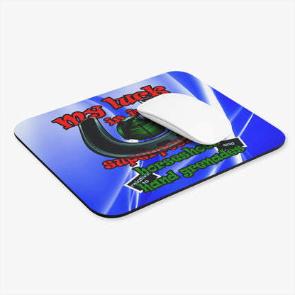 my luck - Mouse Pad (Rectangle) (blue-white wave)