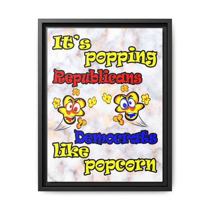 popping like popcorn - framed canvas art (white marble)