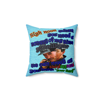 high noon - Spun Polyester Square Pillow - (faded blue)