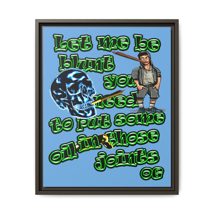 og - framed canvas art (light blue)