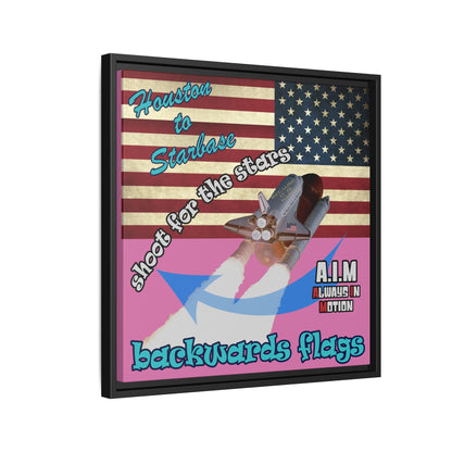 shoot for the stars - framed canvas art (light pink)