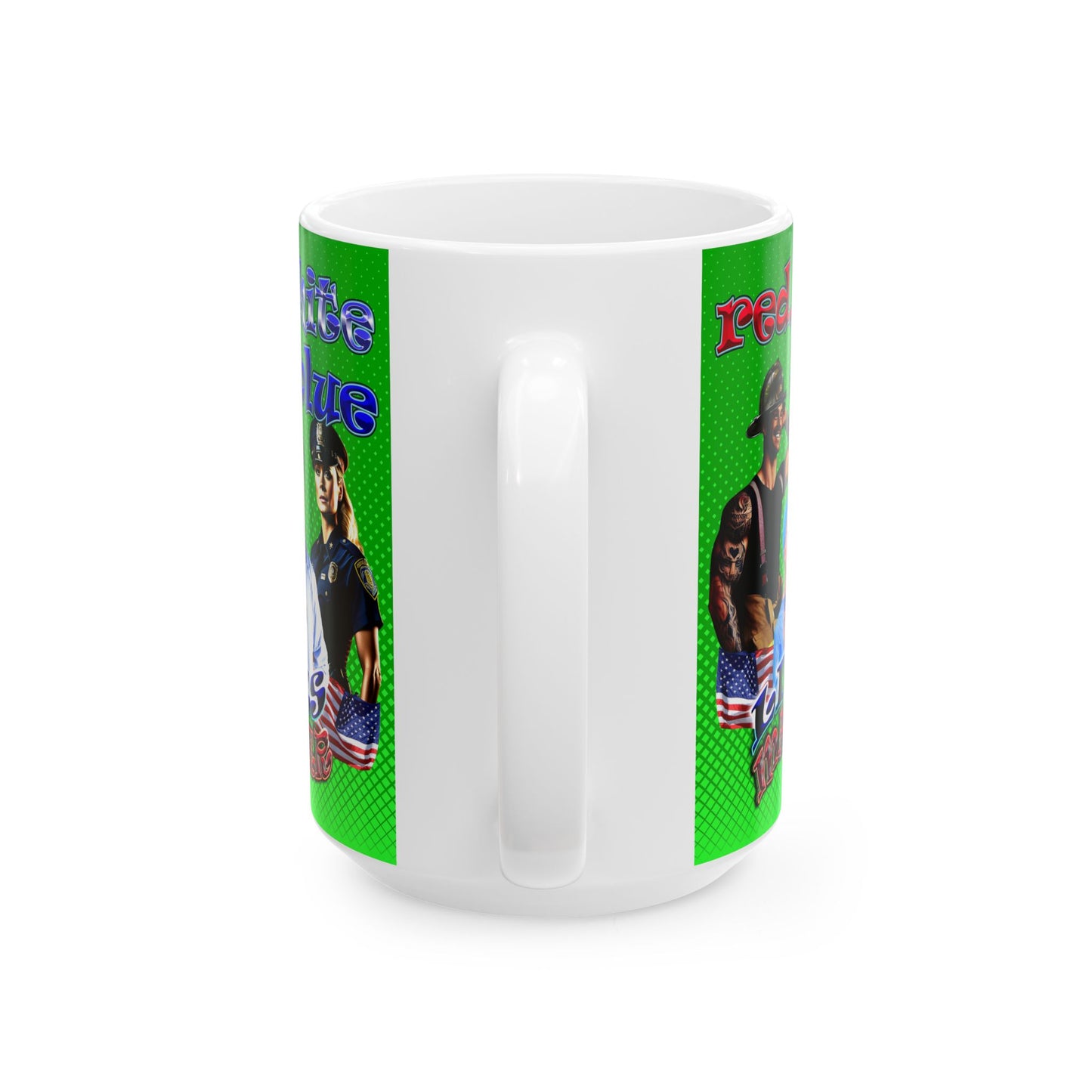 rw&b lives matter - White Mug (logo green)