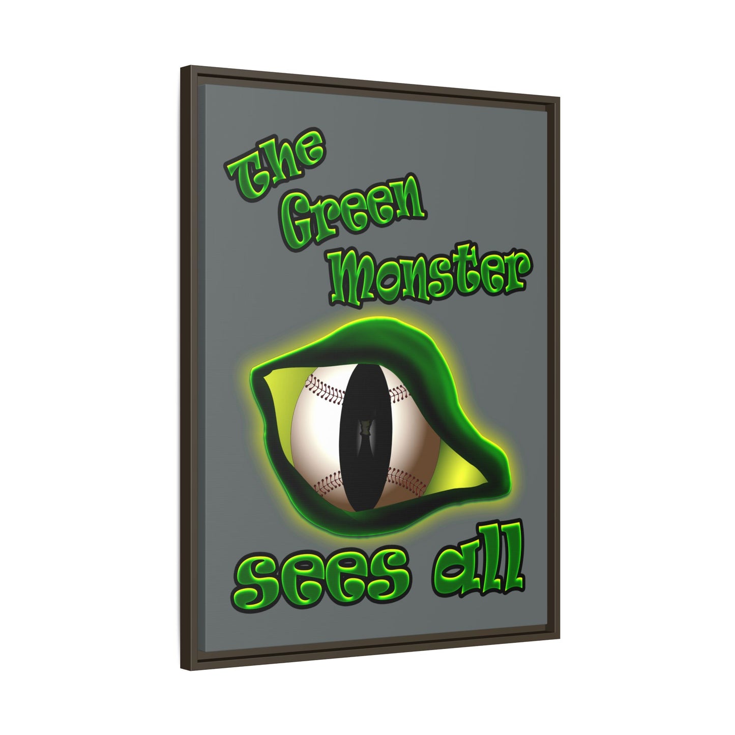 green monster - framed canvas art (dark grey)