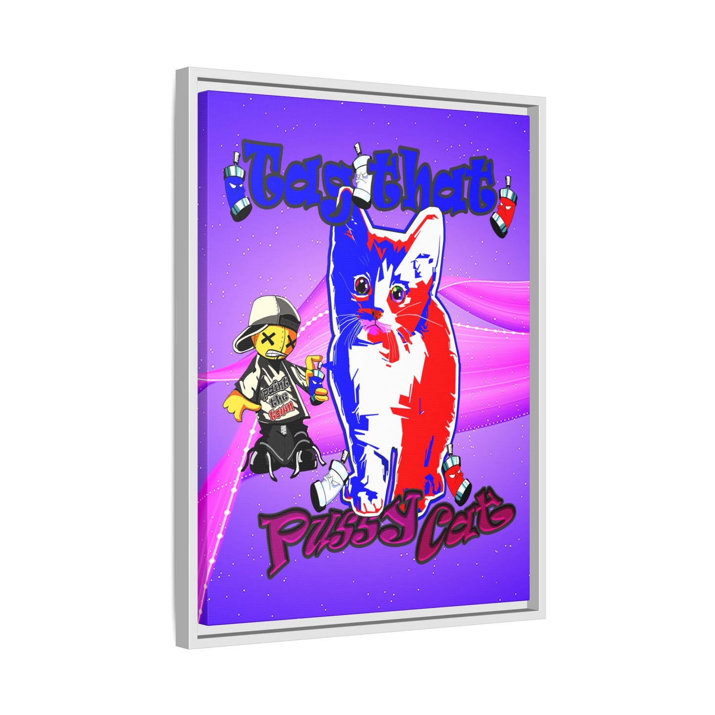 tag that - framed canvas art (purple-pink wave)