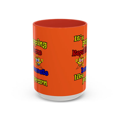 popping like popcorn - Accent Mug (orange)