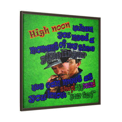 high noon - framed canvas art (green turf)