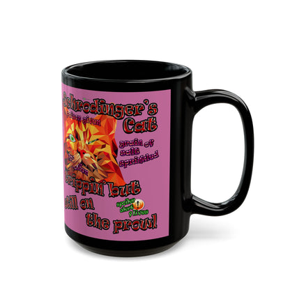 schrodinger's cat - Black Mug (light pink)