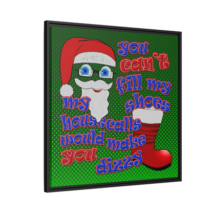 santa's shoes - framed canvas art (logo green)