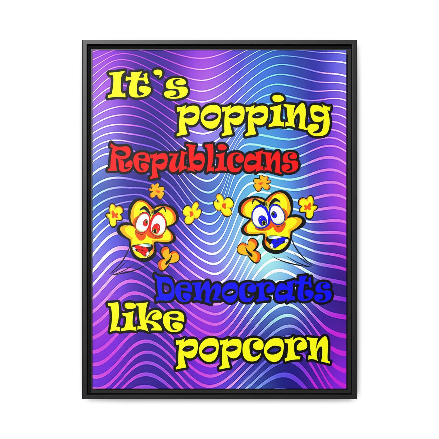 popping like popcorn - framed canvas art (purple wave)
