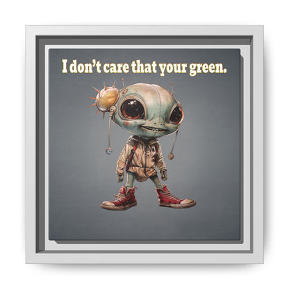 I don't care that your green - framed canvas art (grey-light grey)