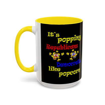 popping like popcorn - Accent Mug (black)