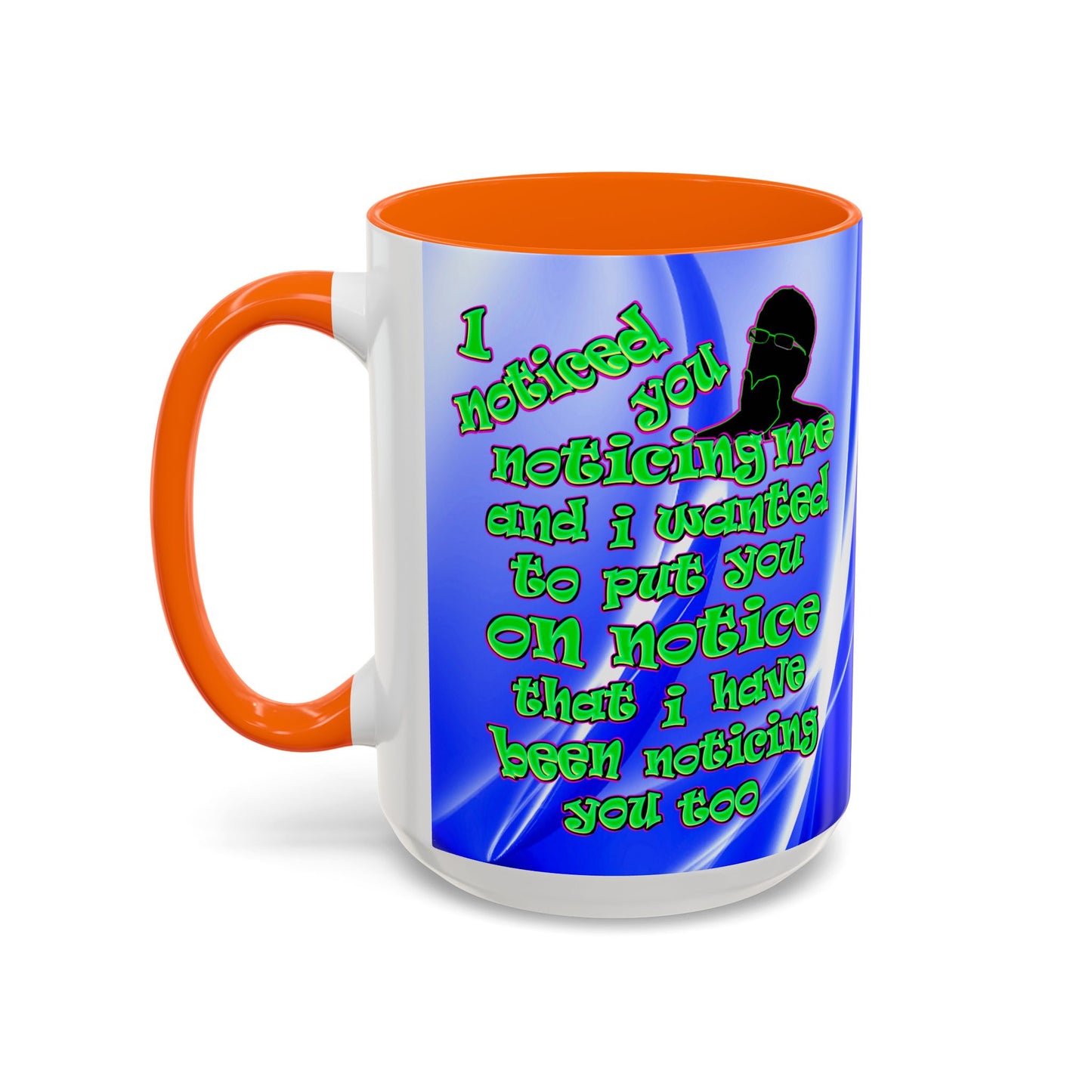 noticed you noticing - Accent Mug (blue-white wave)