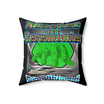 logo - Spun Polyester Square Pillow - (black)