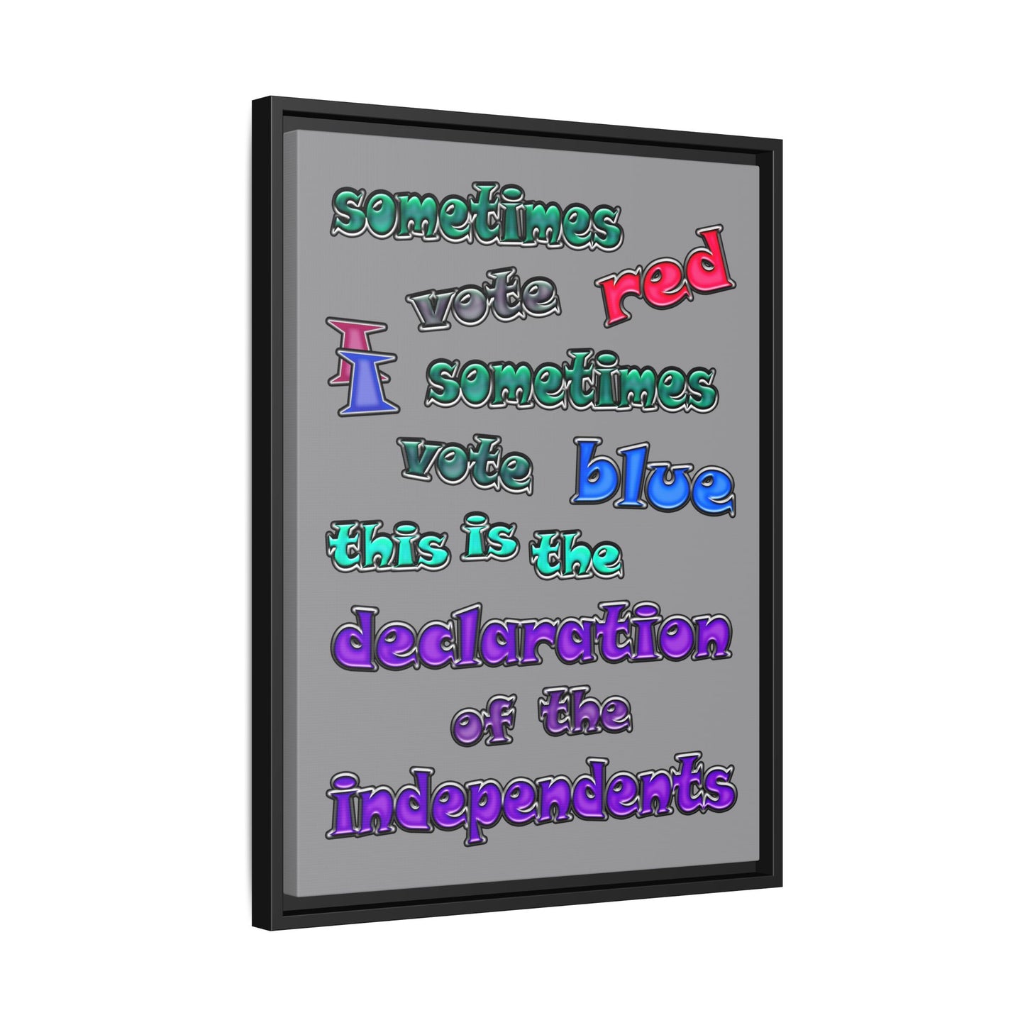 declaration of the independents - framed canvas art (grey)