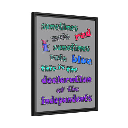 declaration of the independents - framed canvas art (grey)