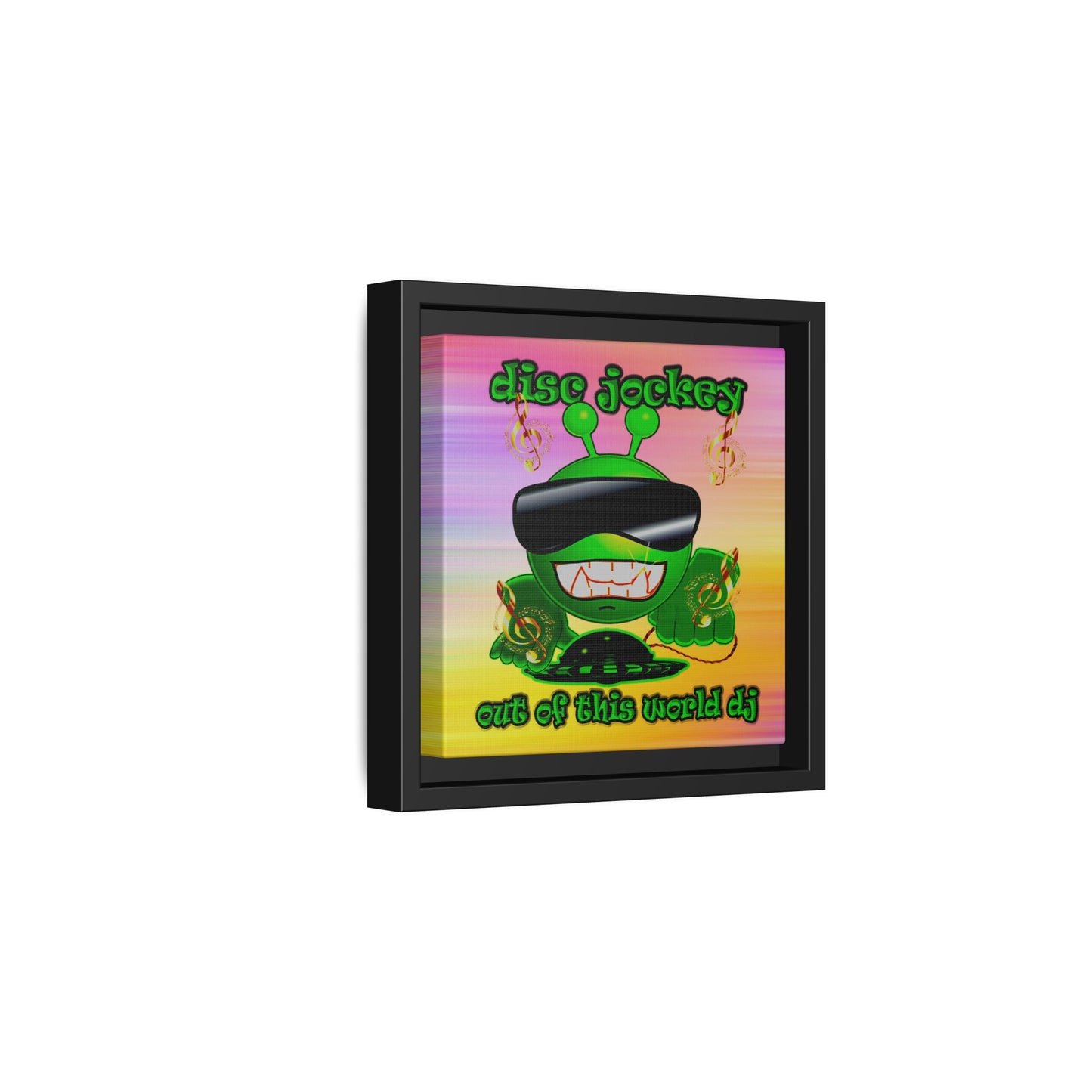 disc jockey - framed canvas art (color blur)