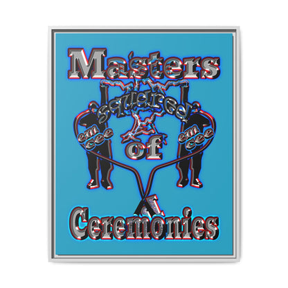 em cee squared - framed canvas art (turquoise)