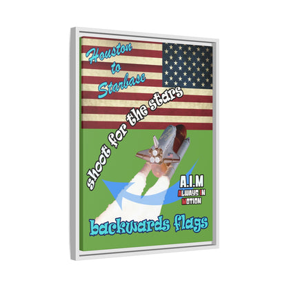 shoot for the stars - framed canvas art (green)