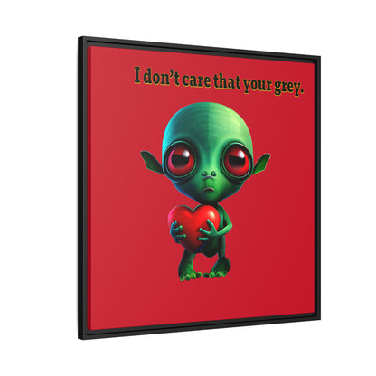 I don't care that your grey - framed canvas art (dark red)