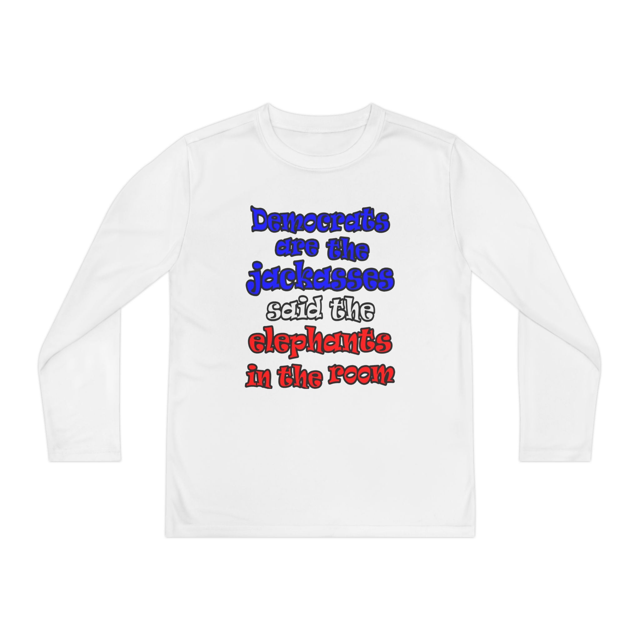 donkeys and elephants - Youth Long Sleeve Competitor Tee
