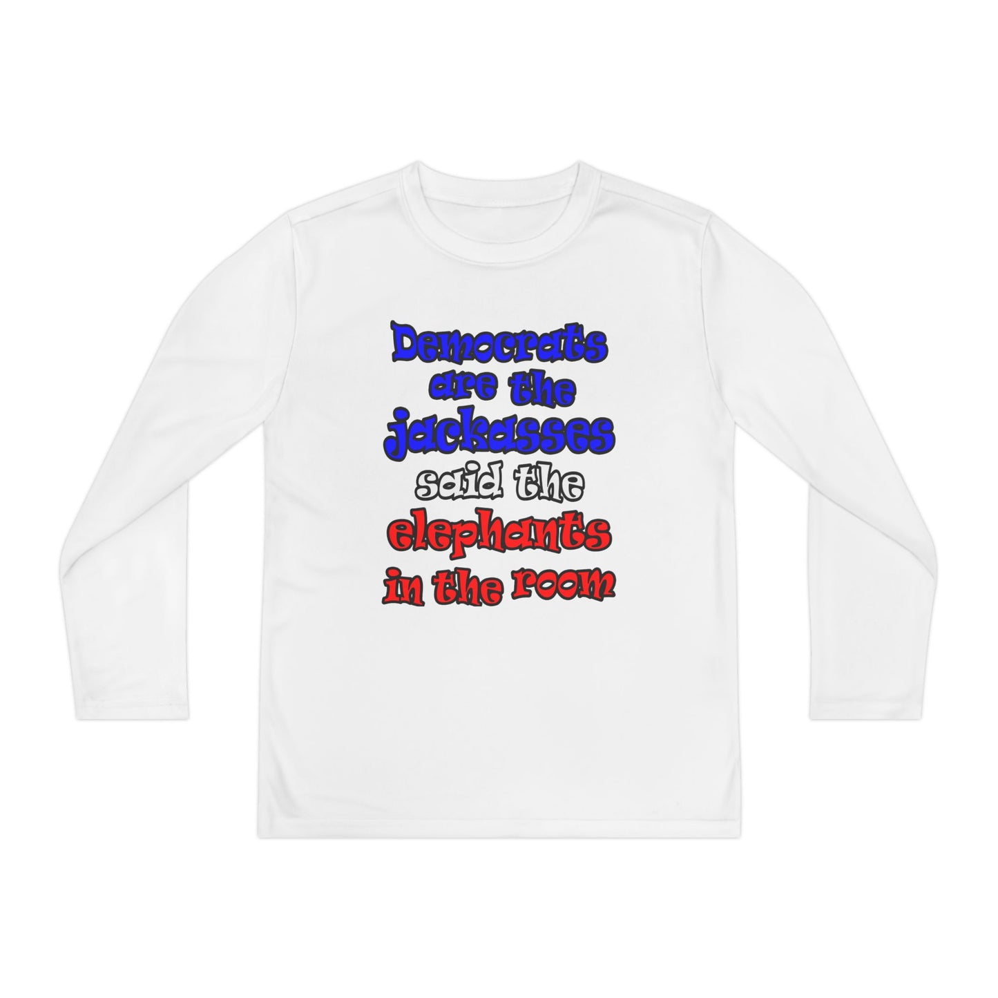 donkeys and elephants - Youth Long Sleeve Competitor Tee