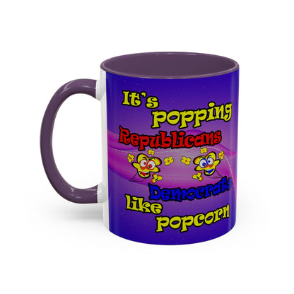 popping like popcorn - Accent Mug (purple-pink wave)