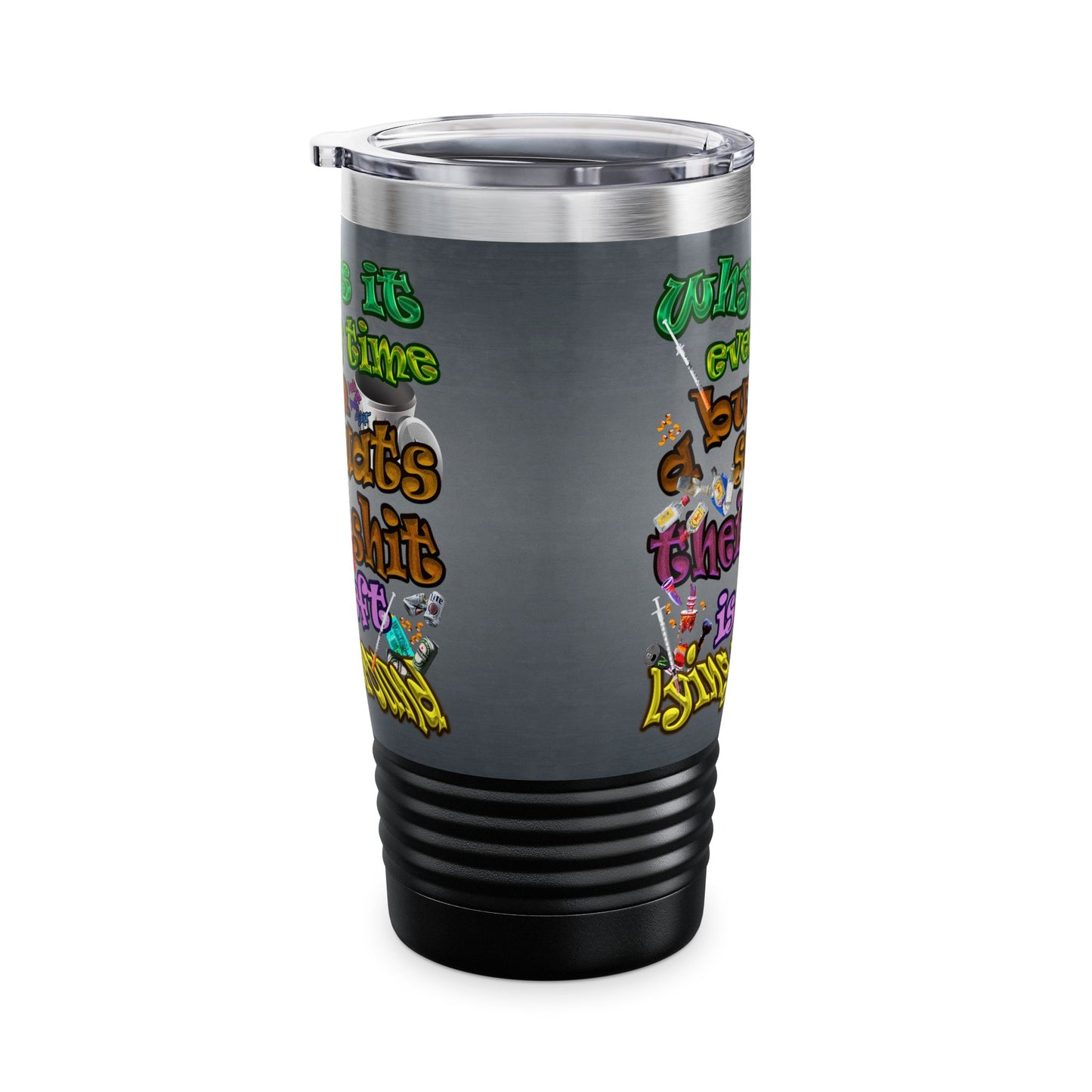 the bum's shit - Ringneck Tumbler, 20oz (grey-light grey)