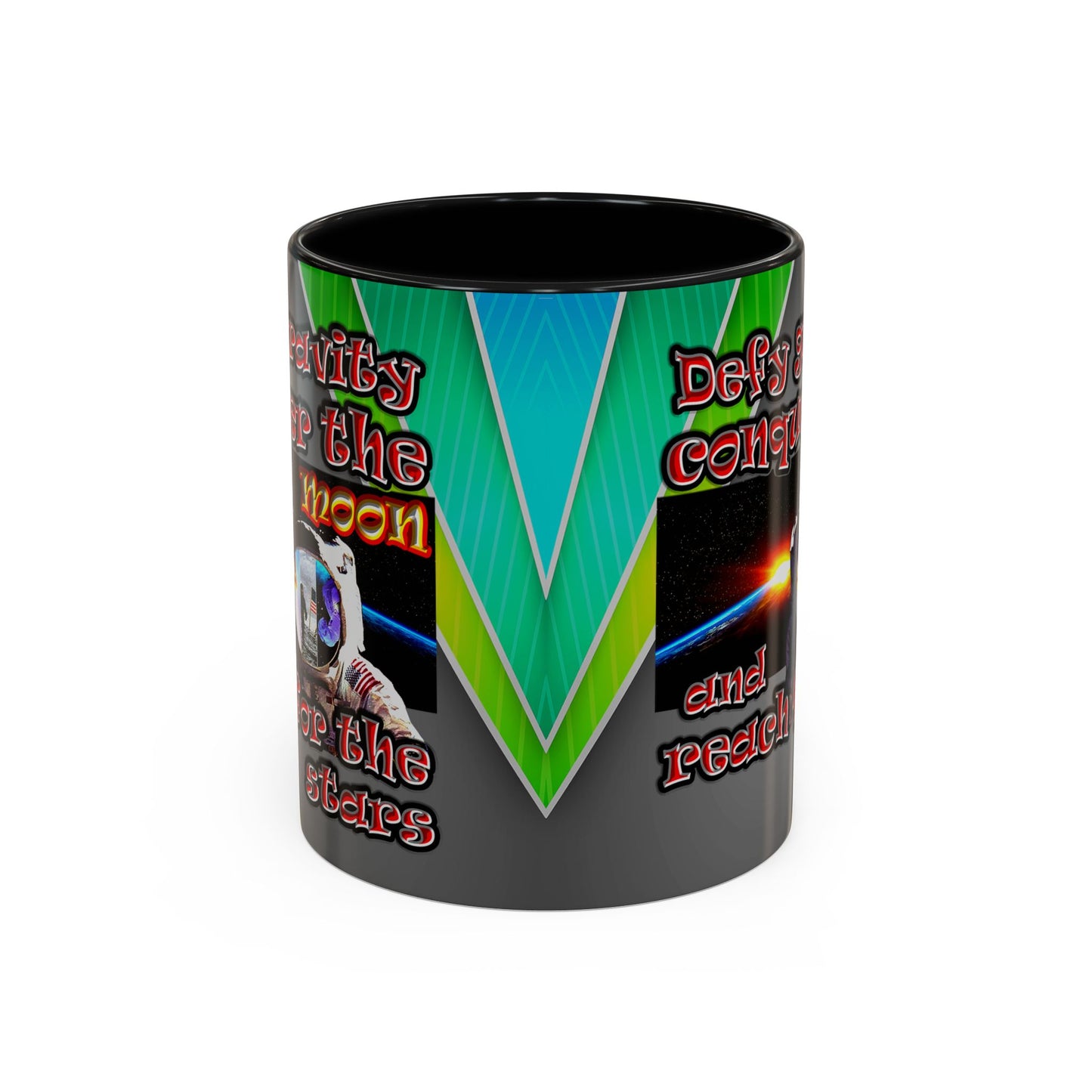 defy conquer reach - Accent Mug (rainbow split)