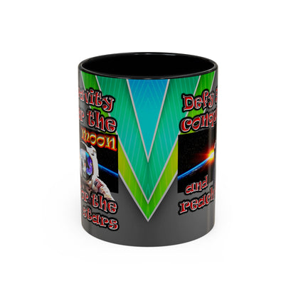 defy conquer reach - Accent Mug (rainbow split)