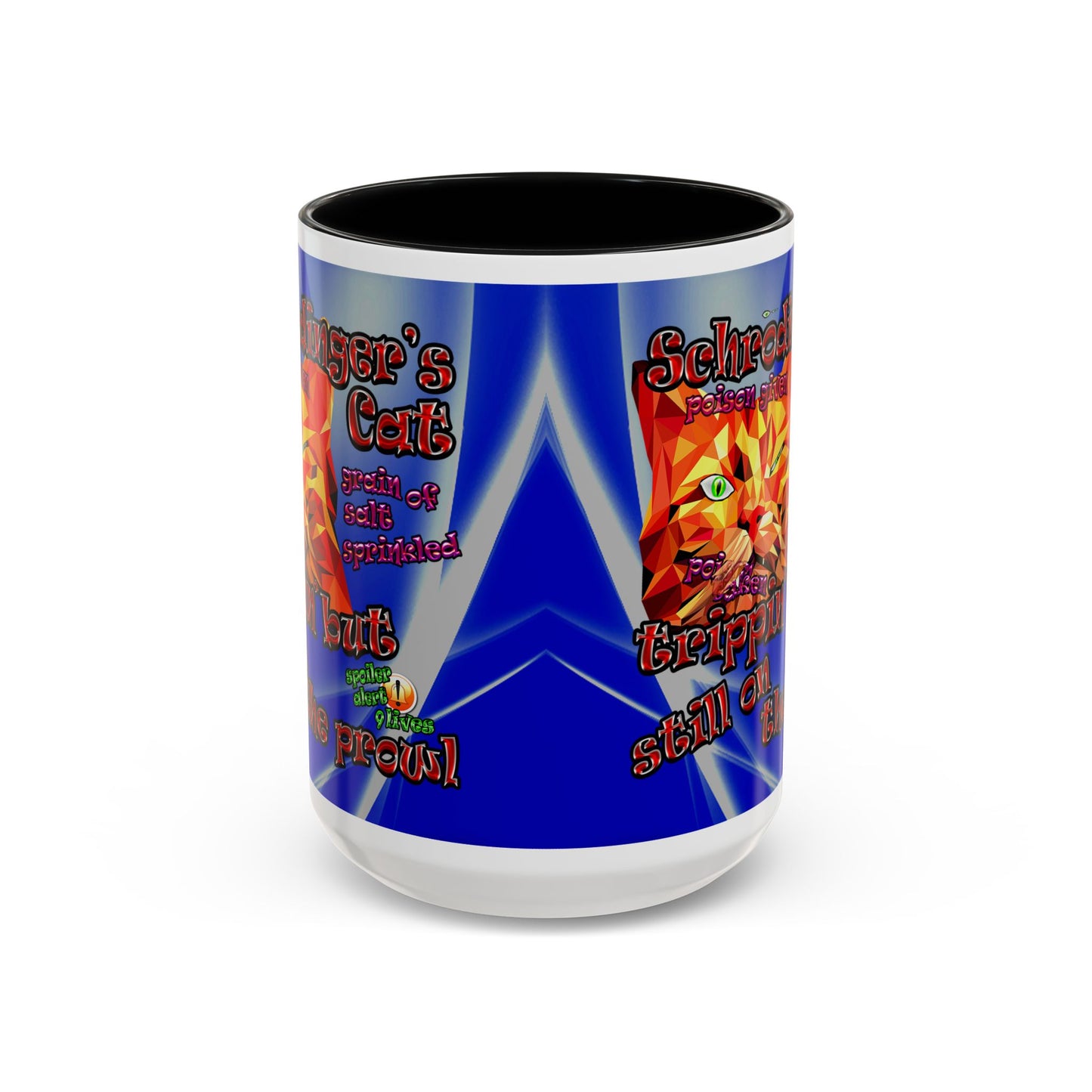 schrodinger's cat - Accent Mug (blue-white wave)