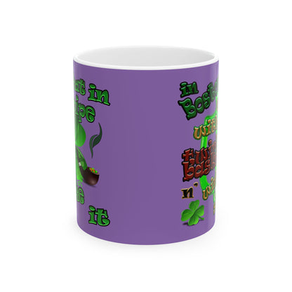celtics logo - White Mug (light purple)