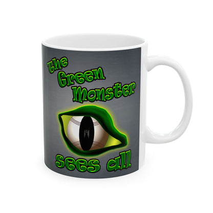 green monster - White Mug (grey-light grey)