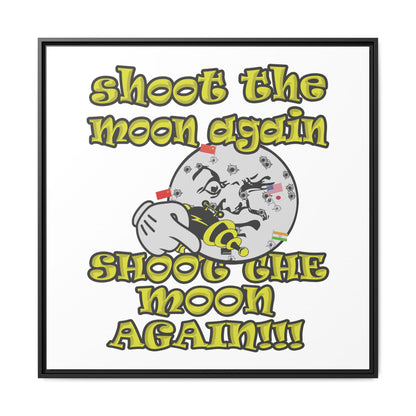 shoot the moon again - framed canvas art (white)
