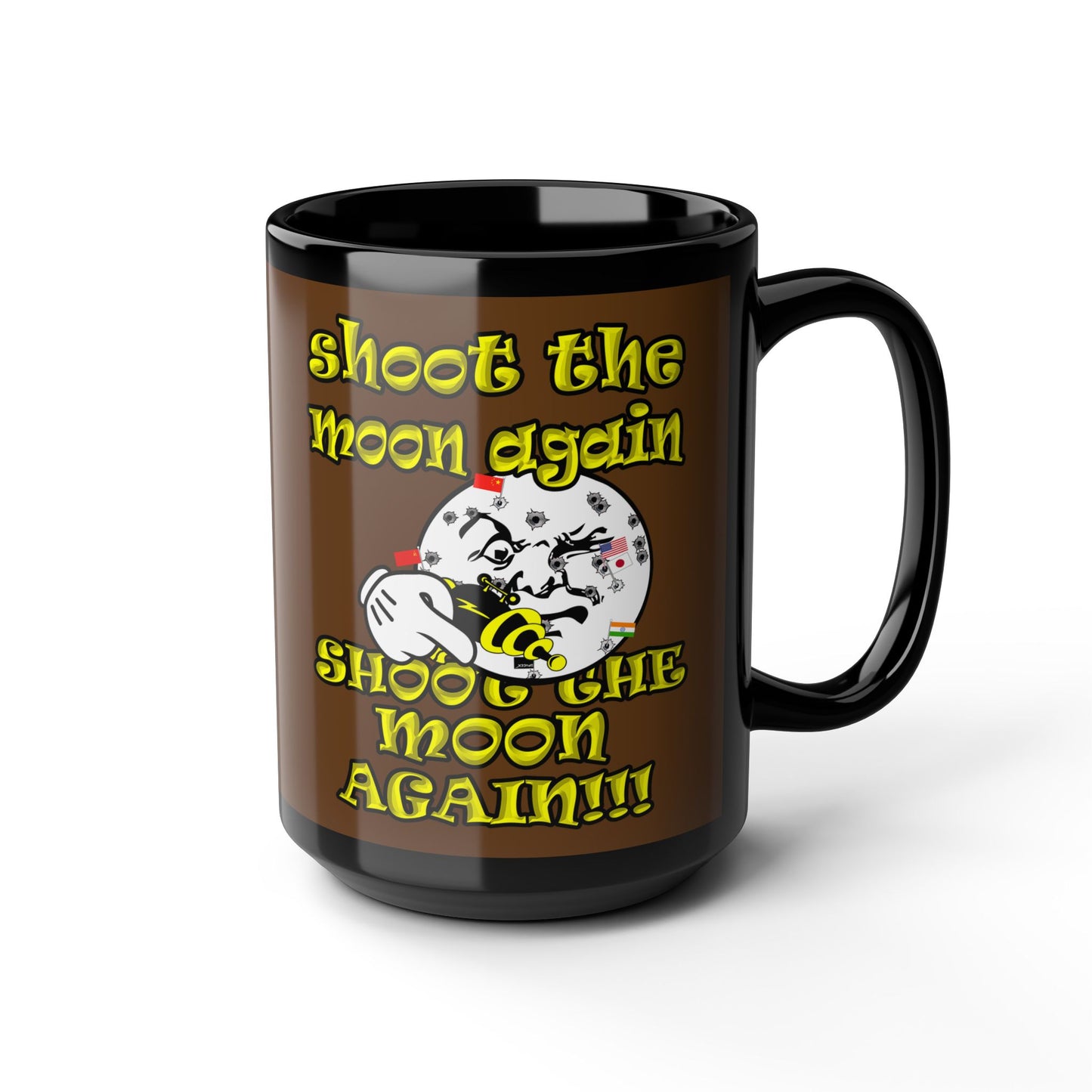 shoot the moon again - Black Mug (brown)