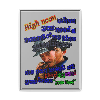 high noon - framed canvas art (light grey)