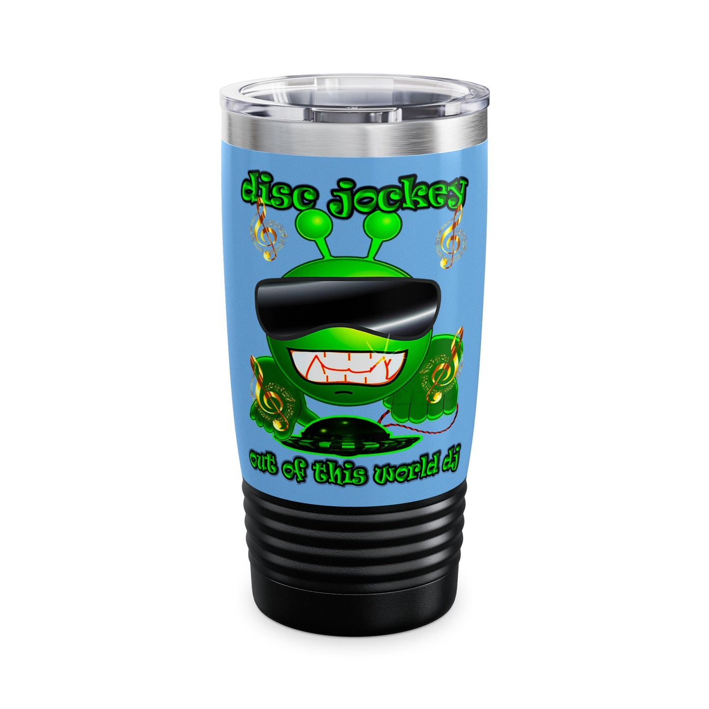 disc jockey - Ringneck Tumbler, 20oz (light blue)