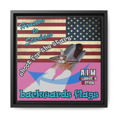shoot for the stars - framed canvas art (light pink)