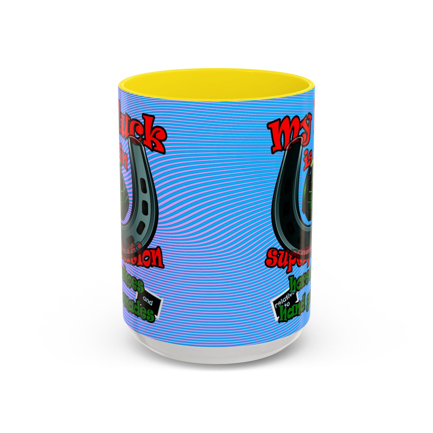 my luck - Accent Mug (light blue-purple wave)