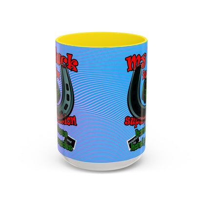my luck - Accent Mug (light blue-purple wave)