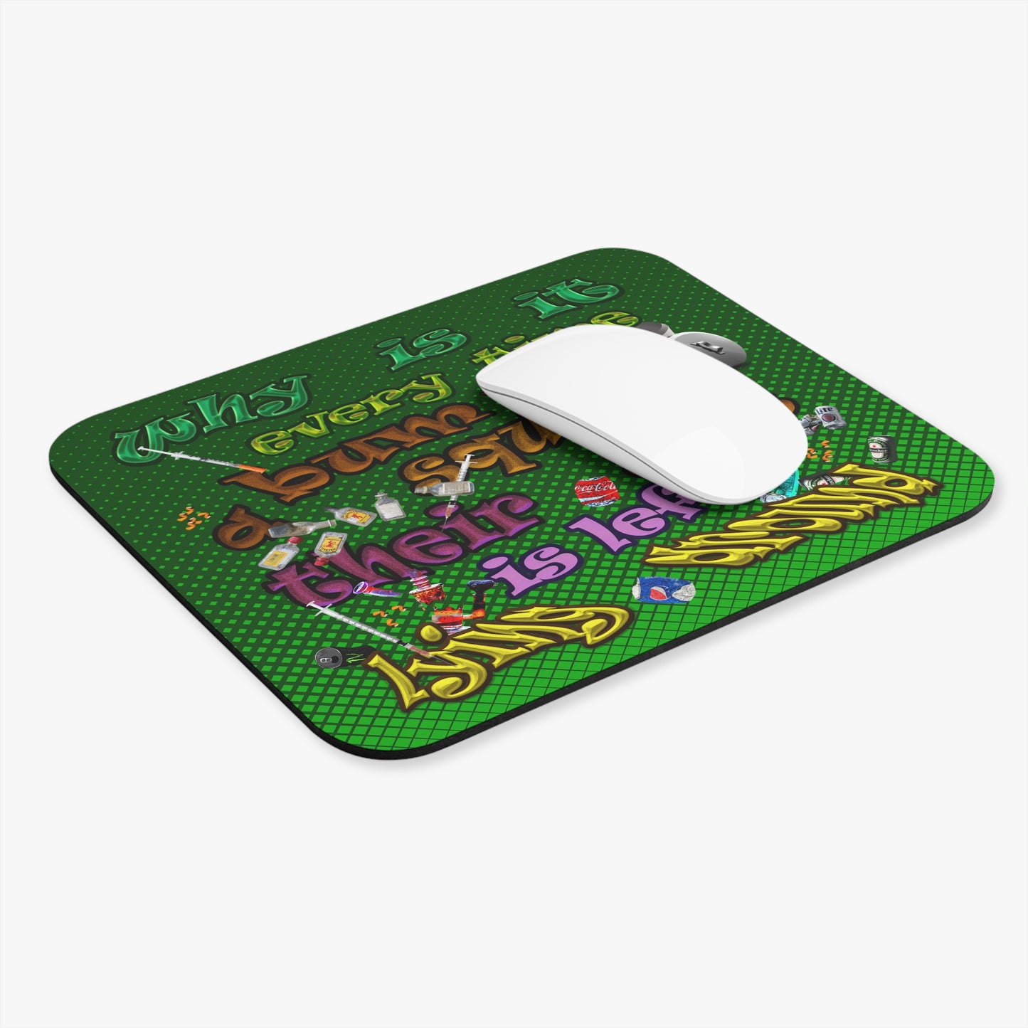 the bum's shit - Mouse Pad (Rectangle) (logo green)