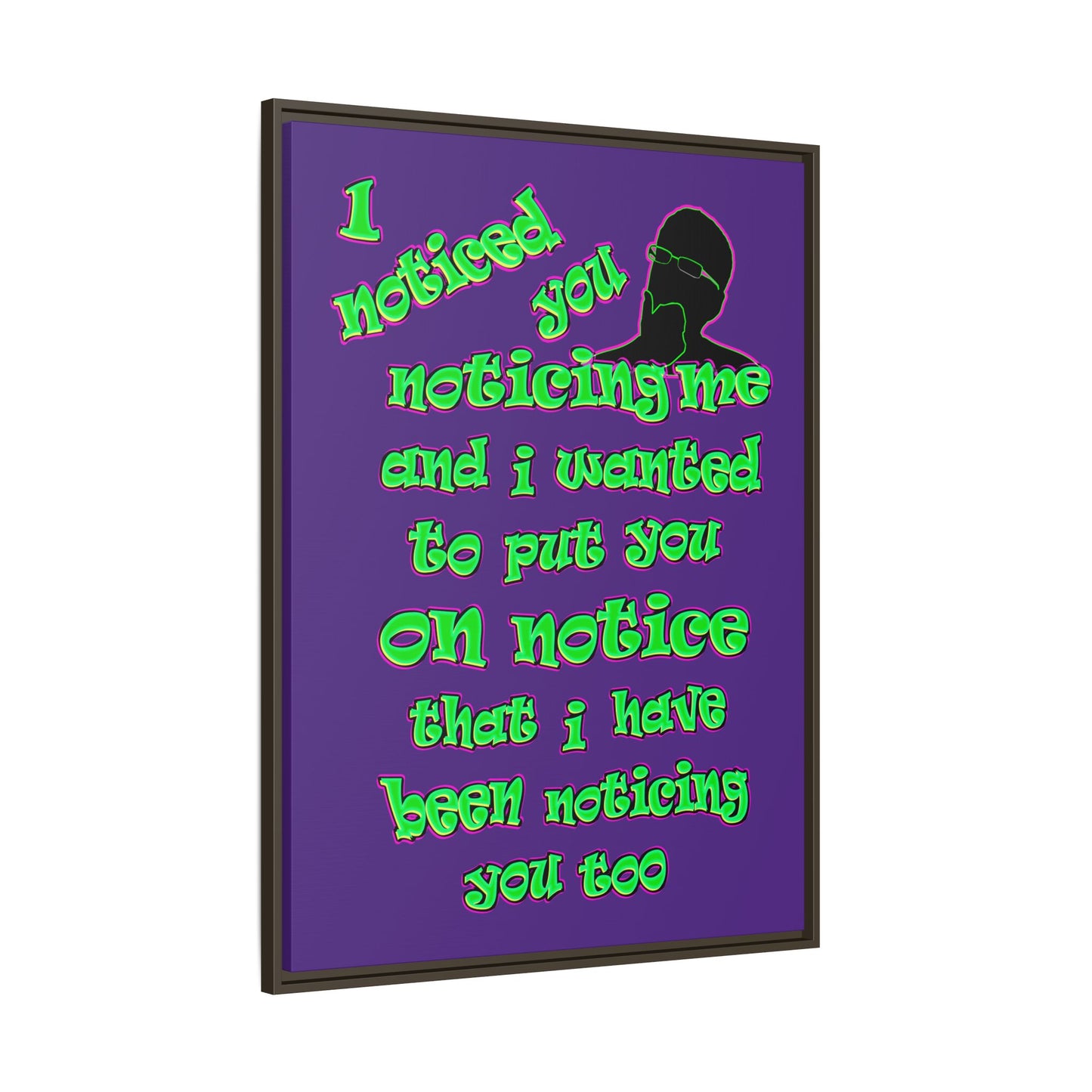noticed you noticing - framed canvas art (purple)