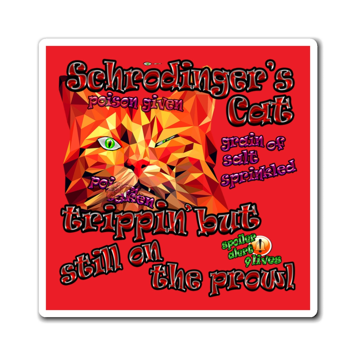 schrodinger's cat - Magnets - (red)