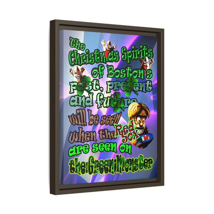 christmas spirits of boston - framed canvas art (grey-pink wave)