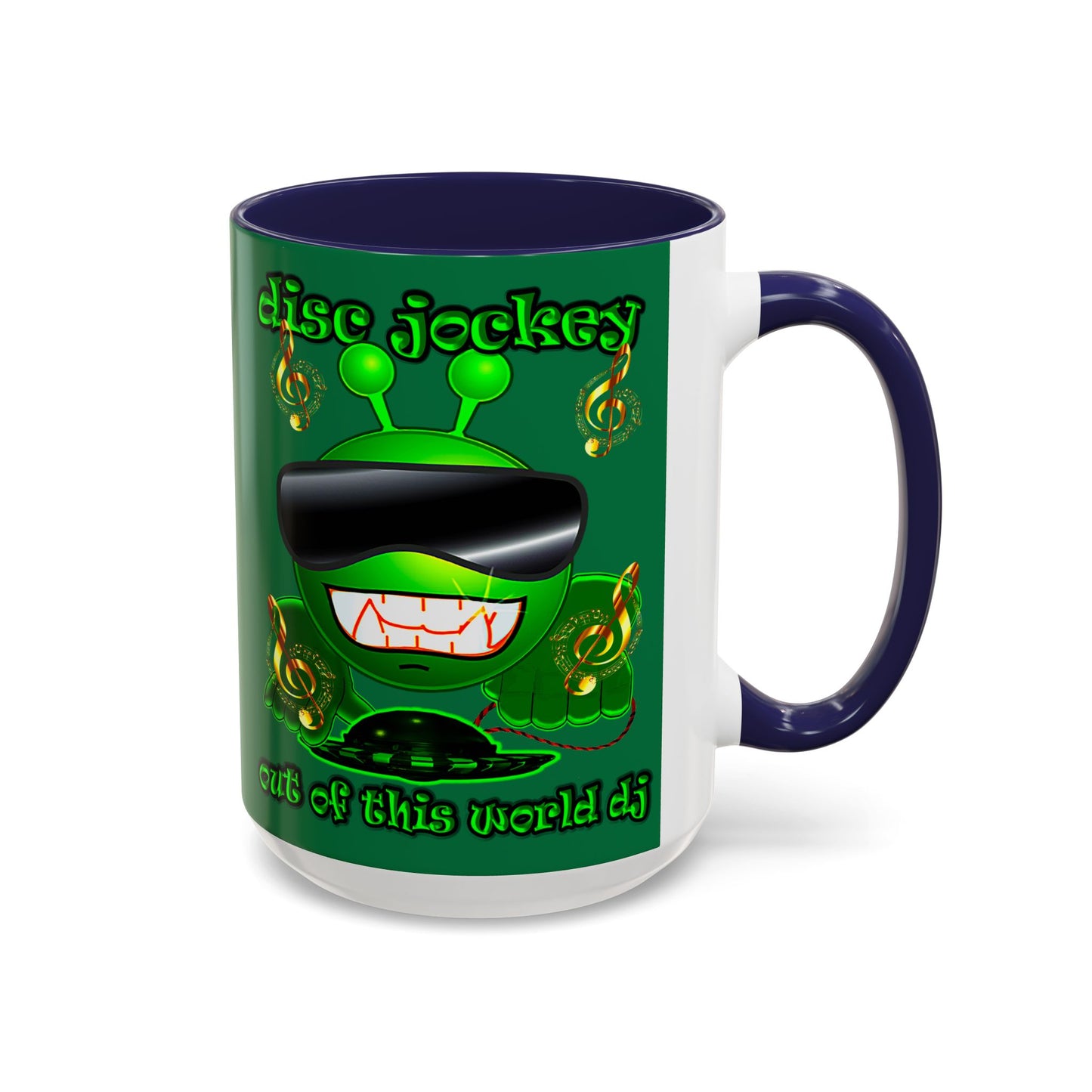 disc jockey - Accent Mug (dark green)