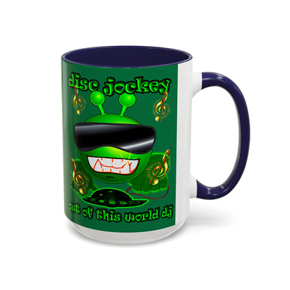disc jockey - Accent Mug (dark green)